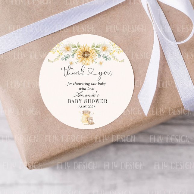 Adesivo Chá de fraldas De Bear Querida Obrigado (Criador carregado)