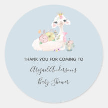 Chá de fraldas de Bebê Llama Branco e Azul