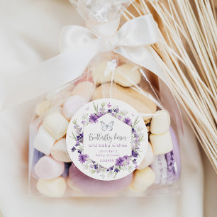 Adesivo Chá de fraldas de beija-flor prateada roxa