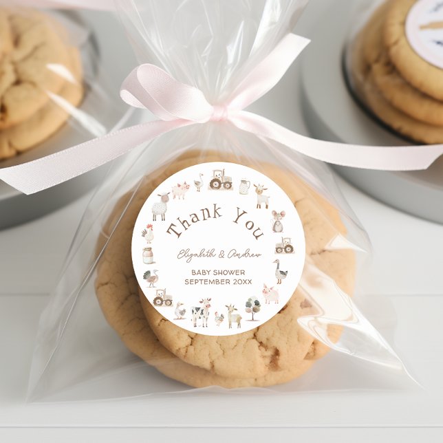 Adesivo Chá de fraldas De Boho De Animais De Fazenda Cons  (Criador carregado)