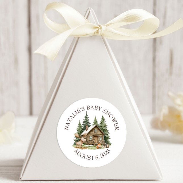 Adesivo Chá de fraldas de Boho Woodland (Criador carregado)