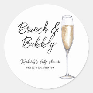 Adesivo Chá de fraldas de bolha de boho mínimo