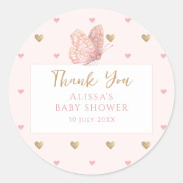 Adesivo Chá de fraldas de borboleta Obrigado