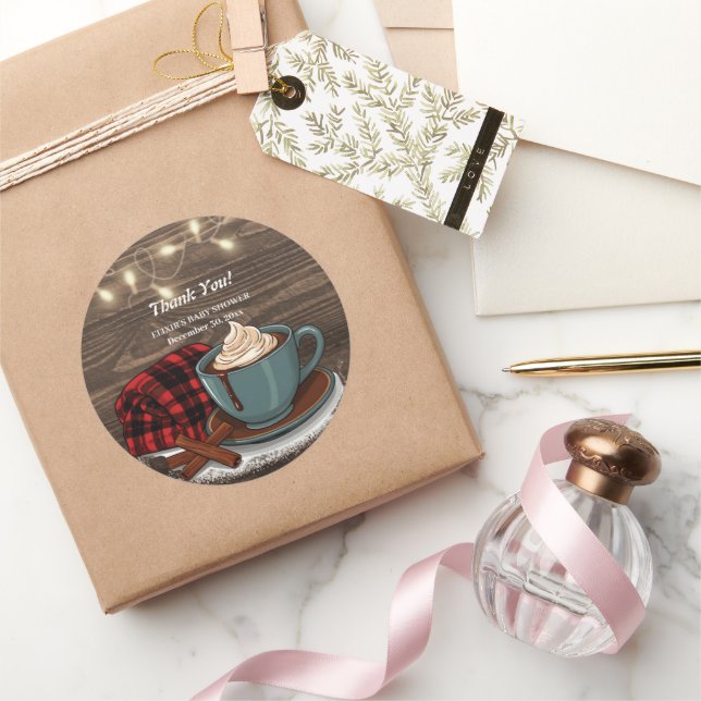 Adesivo Chá de fraldas de cacau quente russo moderno (Presentear)