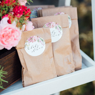 Adesivo Chá de fraldas de Caligrafia Floral Elegante no Me