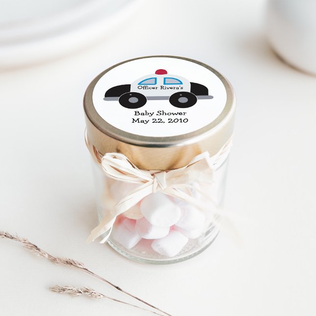 Adesivo Chá de fraldas de Carro da Polícia ou Vinheta de F (Criador carregado)