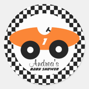 Adesivo Chá de fraldas De Carro De Raça Laranja