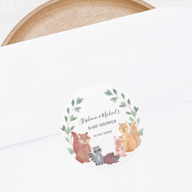 Adesivo Chá de fraldas De Casais De Animais Da Floresta (Criador carregado)