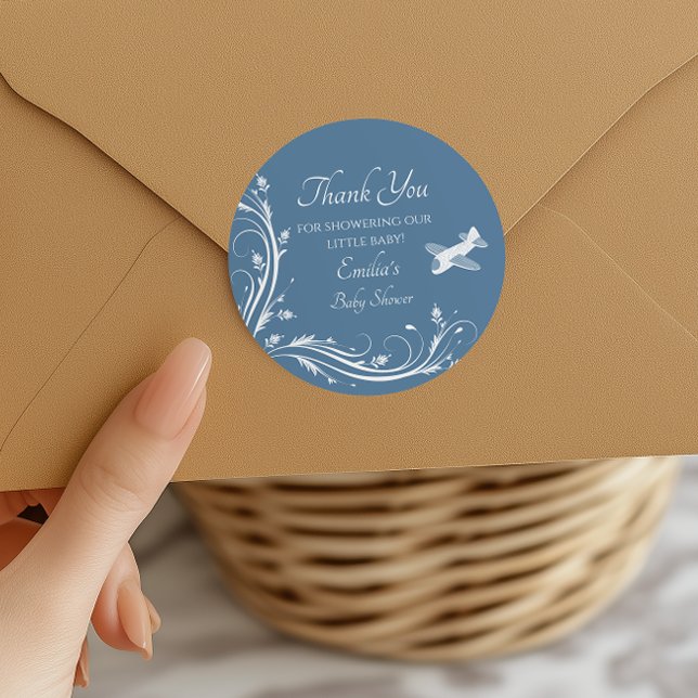 Adesivo Chá de fraldas de Cavalo Azul Dusty, Obrigado (Criador carregado)