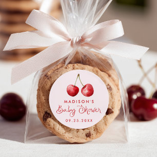 Adesivo Chá de fraldas de cereja de aquarela