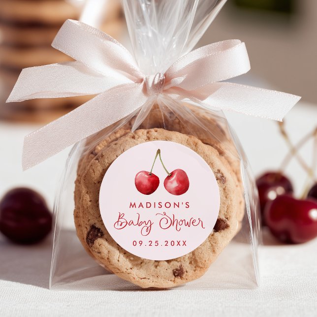 Adesivo Chá de fraldas de cereja de aquarela (Criador carregado)