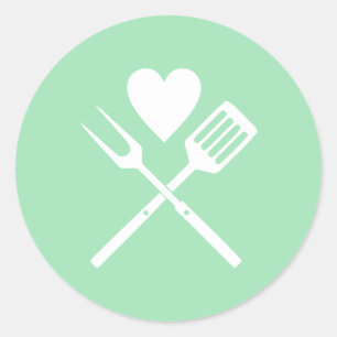 Adesivo Chá de fraldas de CHURRASCO Branco Verde da Casa