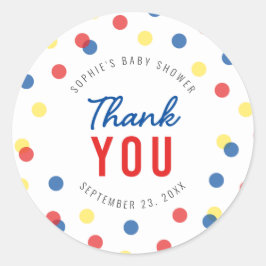 Adesivo Chá de fraldas de Confetti Amarelo Vermelho - Obri