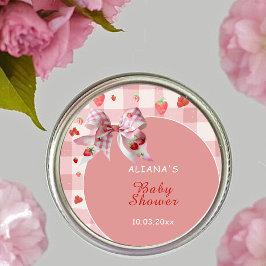 Adesivo Chá de fraldas de coquete com verificação rosa Ber