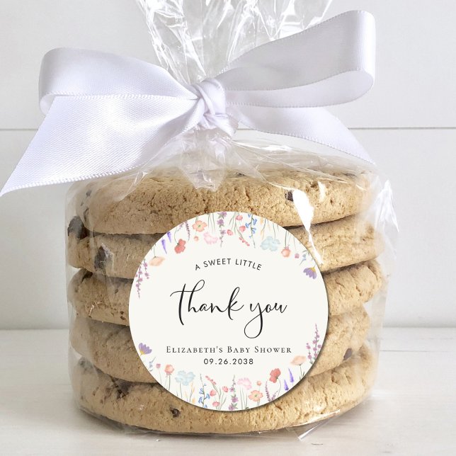 Adesivo Chá de fraldas De Cores De Água Selvagem Obrigado (Criador carregado)