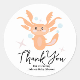 Adesivo Chá de fraldas de Criação do Oceano Axolotl Pastel