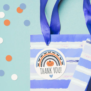 Adesivo Chá de fraldas de Dia das Bruxas Blue Boho Rainbow