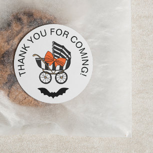 Adesivo Chá de fraldas de Dia das Bruxas de Arco Laranja S