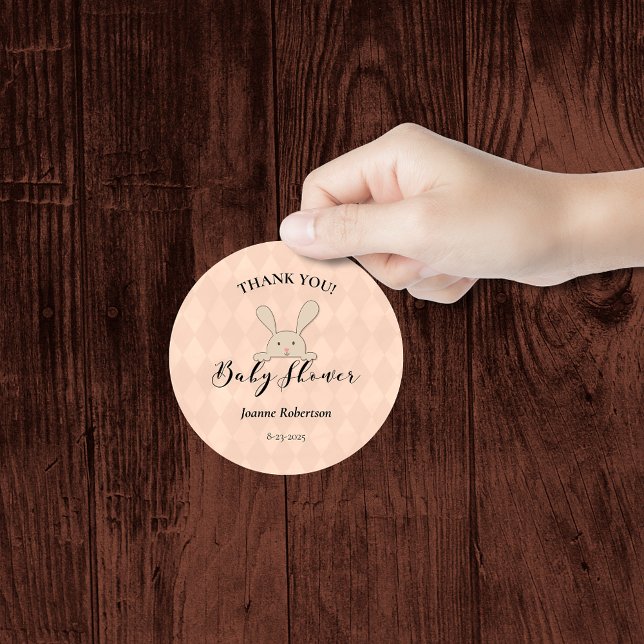 Adesivo Chá de fraldas de Diamante Coral de Coelho Tan Con (Criador carregado)