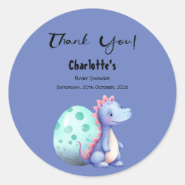 Adesivo Chá de fraldas de Dinossauro de Pequeno Curso