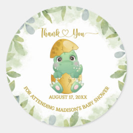 Adesivo Chá de fraldas de Dinossauros Verdes