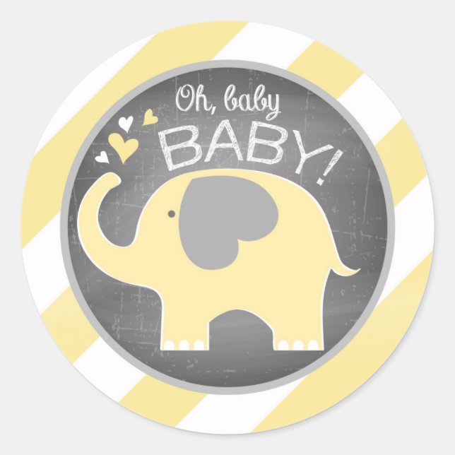 Adesivo Chá de fraldas de distribuição diagonal de elefant (Frente)