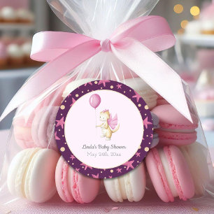 Adesivo Chá de fraldas de Dragão Rosa Bonito