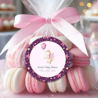 Adesivo Chá de fraldas de Dragão Rosa Bonito