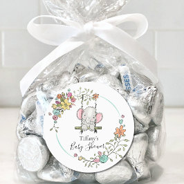 Adesivo Chá de fraldas de elefante giro decor com floral