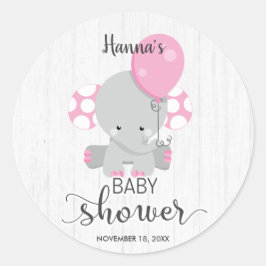 Adesivo Chá de fraldas de Elefante Rosa Chic Wood