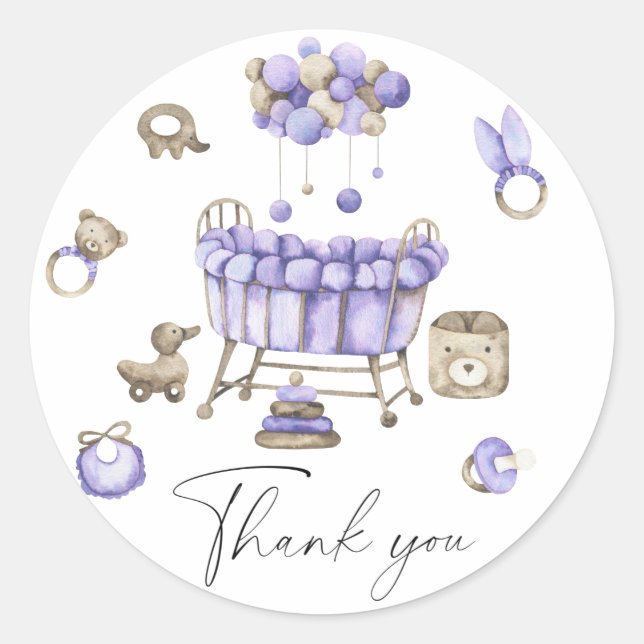 Adesivo Chá de fraldas de enfermaria - Cartões de agradeci (Frente)