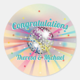 Adesivo Chá de fraldas de esfera Disco Groovy Pastel Rainb