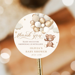 Adesivo Chá de fraldas de Espera do Balão do Urso de Teddy