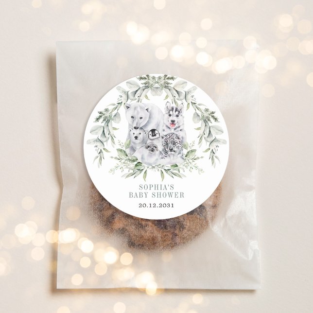 Adesivo Chá de fraldas de Férias do Ártico Inverno (Criador carregado)