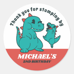 Adesivo Chá de fraldas de Festa de Dinossauro para Bebê Ce