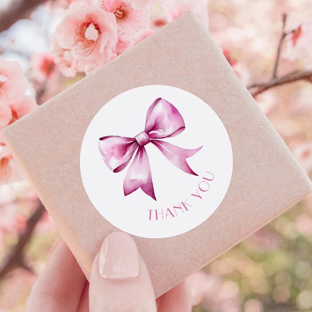 Adesivo Chá de fraldas de fita do Arco rosa - Obrigado (Criador carregado)