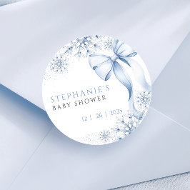 Adesivo Chá de fraldas de flocos de neve azuis