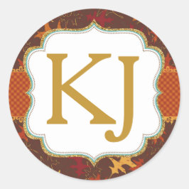 Adesivo Chá de fraldas de Folhas de Carvalho de outono Dou