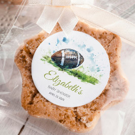 Adesivo Chá de fraldas de Futebol Elegante Watercolor