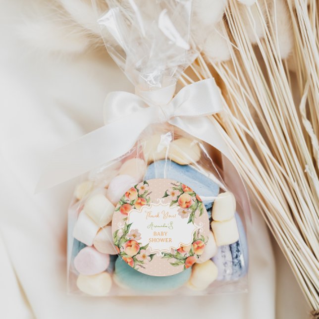 Adesivo Chá de fraldas De Garota De Pêssego Por Aquarela O (Criador carregado)