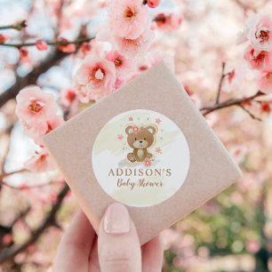 Adesivo Chá de fraldas de Garota do Urso de Teddy