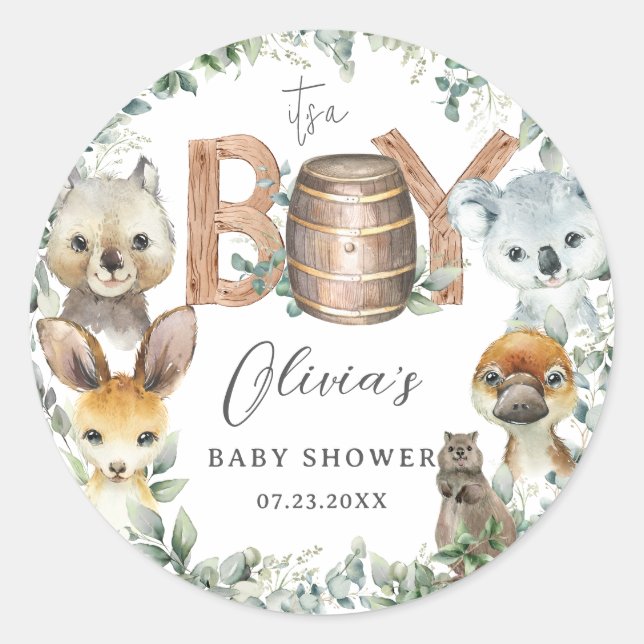 Adesivo Chá de fraldas de Garoto Gelado Australiano Bastan (Frente)