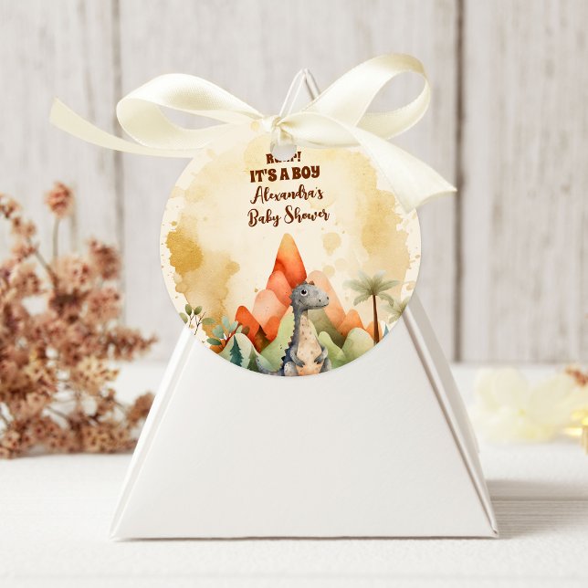 Adesivo Chá de fraldas de Garoto Verde Dinossauro Cinto-d' (Criador carregado)