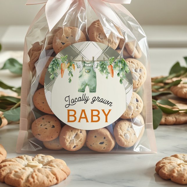 Adesivo Chá de fraldas de Gingham Clothesline Localmente C (Criador carregado)