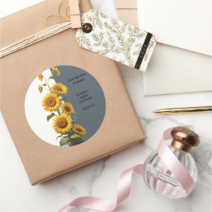 Adesivo Chá de fraldas de girassol azul