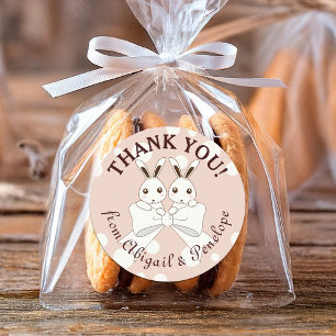 Adesivo Chá de fraldas de Grelha de Coelhinho Rosa Pastel