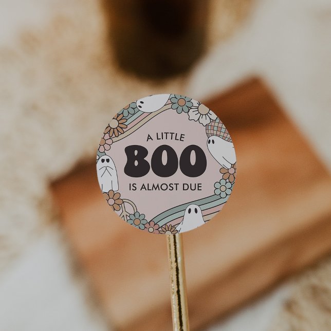 Adesivo Chá de fraldas de Halloween do Pequeno Fantasma (Criador carregado)