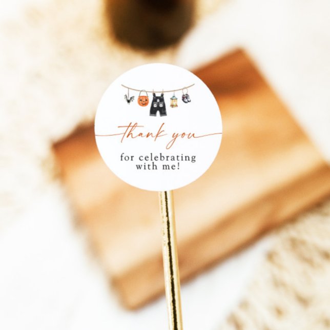 Adesivo Chá de fraldas De Halloween Obrigado A Favor Do St (Criador carregado)