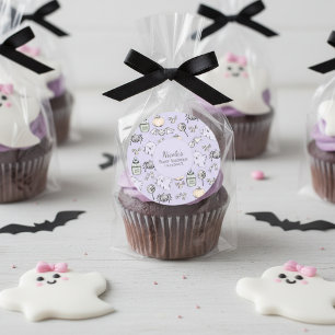 Adesivo Chá de fraldas de Halloween Purple Fantasma