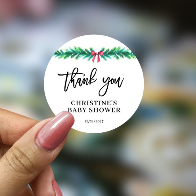 Adesivo Chá de fraldas de inverno de Natal (Criador carregado)